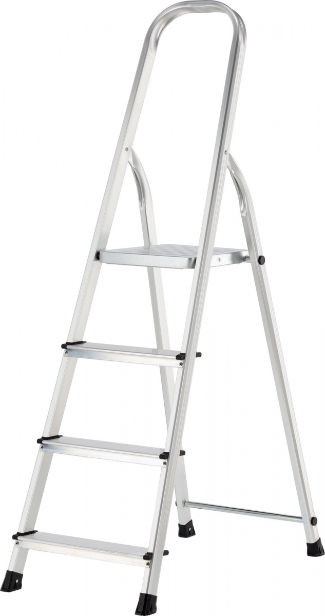 Četru pakāpienu alumīnija kāpnes, 148 cm