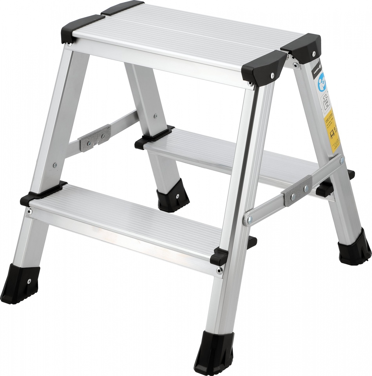 Divpusējās alumīnija pakāpienu kāpnes, 42 cm